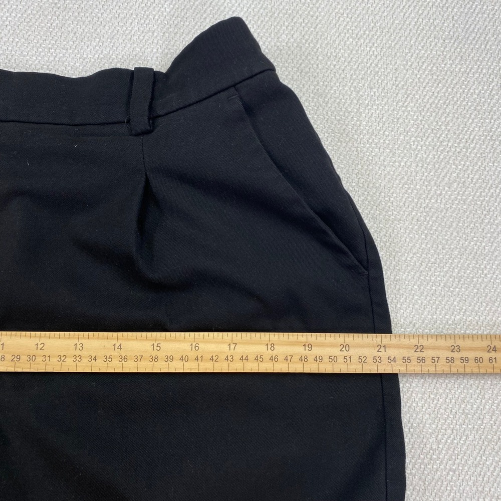 LOFT Tapered Ankle Pull On Dress Pants Womens Medium Black Pleated Front Career - Picture 9 of 13